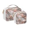 2 Pack Clear Decorative Travel Bag Toiletry TSA Approved Rose Gold Shell Texture Reusable Makeup Travel Bag Mens Shaving kit para maquillaje view 2