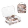 2 Pack Clear Decorative Travel Bag Toiletry TSA Approved Rose Gold Shell Texture Reusable Makeup Travel Bag Mens Shaving kit para maquillaje view 3