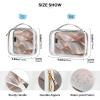 2 Pack Clear Decorative Travel Bag Toiletry TSA Approved Rose Gold Shell Texture Reusable Makeup Travel Bag Mens Shaving kit para maquillaje view 4