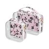 2 Pack Clear Decorative Clear Toiletry Bag TSA Approved Peach Black Blooms Little Transparent Makeup Brush Bag Travel Essential Bolsa de almacenamiento view 1