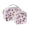 2 Pack Clear Decorative Clear Toiletry Bag TSA Approved Peach Black Blooms Little Transparent Makeup Brush Bag Travel Essential Bolsa de almacenamiento view 2