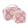 2 Pack Clear Decorative Toiletry Bag Men TSA Approved Lovely Daisy Floral Peach White Multifunctional Makeup Travel Bag Airport Airline Compliant Bolsa de almacenamiento view 2