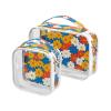 2 Pack Clear Decorative Toiletry Bag Large TSA Approved Daisy Flower Pattern Transparent Cosmetic Bags with Zipper Travel Essential para maquillaje view 1