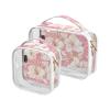 2 Pack Clear Decorative Toiletry Travel Bag TSA Approved Cartoon Gar Light Peach Transparent Travel Makeup Bags Mens Shaving kit Bolsa de almacenamiento view 1