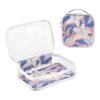 2 Pack Clear Decorative Travel Toiletry kit TSA Approved Large White Lily Flowers Blue Leaves Portable Makeup Brush Bag Travel Essential Bolsa de maquillaje view 3