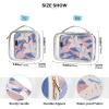 2 Pack Clear Decorative Travel Toiletry kit TSA Approved Large White Lily Flowers Blue Leaves Portable Makeup Brush Bag Travel Essential Bolsa de maquillaje view 4