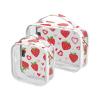 2 Pack Clear Decorative Toiletry Bag Small TSA Approved Strawberry Country Style Valentine Reusable Large Cosmetic Bag Mens Shaving kit de maquillaje para view 1
