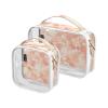 2 Pack Clear Decorative Mens Toiletry Travel Bag TSA Approved Abstract Watercolor Light Peach White Multifunctional Cosmetic Bag Travel Travel Essential de maquillaje para view 1