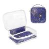 2 Pack Clear Decorative Toiletry Travel Bag TSA Approved Chic Abstract Fireworks Bursting Painting Blue Gold Water-Resistant Makeup Brush Bag Shaving Essentials de maquillaje view 3