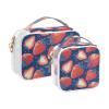 2 Pack Clear Decorative Travel Toiletry kit TSA Approved Red Strawberry Portable Large Cosmetic Bags for Women Shaving Essentials de maquillaje para view 2