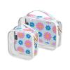 2 Pack Clear Decorative Toiletry Bag for Women TSA Approved Lovely Daisy Floral Peach Blue Water-Resistant Cosmetic Bags for Women Travel Set Travel Essential para maquillaje view 1
