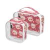 2 Pack Clear Decorative Toiletry Travel Bag TSA Approved Cute Simple Cartoon Pigs Peach Waterproof Makeup Brush Bag Shaving Essentials maquillaje view 1