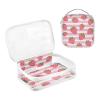 2 Pack Clear Decorative Mens Toiletry Travel Bag TSA Approved Pink White Striped Fruit Strawberry Multifunctional Makeup Brush Bag Mens Shaving kit Bolsa de almacenamiento view 3