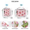 2 Pack Clear Decorative Mens Toiletry Travel Bag TSA Approved Pink White Striped Fruit Strawberry Multifunctional Makeup Brush Bag Mens Shaving kit Bolsa de almacenamiento view 4
