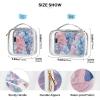 2 Pack Clear Decorative Men Toiletry Bag TSA Approved Hyacinth Flower Mild and Fresh Style Pink Light Blue Reusable Makeup Brush Bag Mens Shaving kit maquillaje view 4