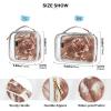 2 Pack Clear Decorative Hanging Toiletry Bags TSA Approved Rose Gold Texture Portable Clear Makeup Bag Shaving Essentials para maquillaje view 4