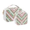 2 Pack Clear Decorative Makeup and Toiletry TSA Approved Boho Red and Green Irregular Texture Multifunctional Makeup Brush Bag Mens Shaving kit maquillaje para view 2