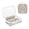2 Pack Clear Decorative Makeup and Toiletry TSA Approved Boho Red and Green Irregular Texture Multifunctional Makeup Brush Bag Mens Shaving kit maquillaje para view 3