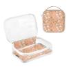 2 Pack Clear Decorative Hanging Toiletry Bag TSA Approved Aesthetic Bellflower Peach Reusable Travel Makeup Bag Mens Shaving kit maquillaje para view 3