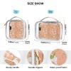 2 Pack Clear Decorative Hanging Toiletry Bag TSA Approved Aesthetic Bellflower Peach Reusable Travel Makeup Bag Mens Shaving kit maquillaje para view 4