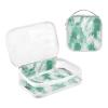 2 Pack Clear Decorative Toiletry Travel Bag TSA Approved Abstract Watercolor Mint Green Cream White Multifunctional Cosmetic Bag Travel Shaving Essentials maquillaje view 3