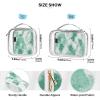 2 Pack Clear Decorative Toiletry Travel Bag TSA Approved Abstract Watercolor Mint Green Cream White Multifunctional Cosmetic Bag Travel Shaving Essentials maquillaje view 4