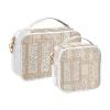 2 Pack Clear Decorative Toiletry Bag Small TSA Approved Boho Rose Gold Regular Texture Portable Large Cosmetic Bags for Women Travel Essential de maquillaje view 2