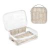 2 Pack Clear Decorative Toiletry Bag Small TSA Approved Boho Rose Gold Regular Texture Portable Large Cosmetic Bags for Women Travel Essential de maquillaje view 3