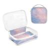 2 Pack Clear Decorative Toiletry Bag Travel TSA Approved Blue Rose Marble Texture Chic Reusable Bags for Women Mens Shaving kit de maquillaje view 3