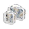 2 Pack Clear Decorative Toiletry Hanging Bag TSA Approved Argyle Mystery Blue Marble Golden Waterproof Travel Cosmetic Bag Mens Shaving kit Bolsa de maquillaje view 1