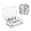 2 Pack Clear Decorative Toiletry Hanging Bag TSA Approved Argyle Mystery Blue Marble Golden Waterproof Travel Cosmetic Bag Mens Shaving kit Bolsa de maquillaje view 3