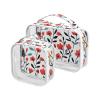 2 Pack Clear Decorative Toiletry Bag Men TSA Approved Red Flower Black Leaves Retro Cartoon Portable Travel Makeup Bag Mens Shaving kit Bolsa de maquillaje view 1