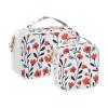 2 Pack Clear Decorative Toiletry Bag Men TSA Approved Red Flower Black Leaves Retro Cartoon Portable Travel Makeup Bag Mens Shaving kit Bolsa de maquillaje view 2