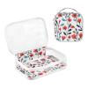 2 Pack Clear Decorative Toiletry Bag Men TSA Approved Red Flower Black Leaves Retro Cartoon Portable Travel Makeup Bag Mens Shaving kit Bolsa de maquillaje view 3