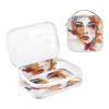 2 Pack Clear Decorative Toiletry Bag Small TSA Approved Abstract Girl with Leaves Multifunctional Small Makeup Bag Airport Airline Compliant para maquillaje view 3