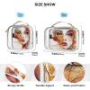 2 Pack Clear Decorative Toiletry Bag Small TSA Approved Abstract Girl with Leaves Multifunctional Small Makeup Bag Airport Airline Compliant para maquillaje view 4
