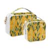 2 Pack Clear Decorative Toiletry Bag Small TSA Approved Sweet Lily of Valley Flower Gold Multifunctional Makeup Brush Bag Mens Shaving kit Bolsa de almacenamiento view 2