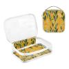 2 Pack Clear Decorative Toiletry Bag Small TSA Approved Sweet Lily of Valley Flower Gold Multifunctional Makeup Brush Bag Mens Shaving kit Bolsa de almacenamiento view 3