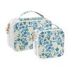 2 Pack Clear Decorative Men Toiletry Bag TSA Approved Small Flower Blue and Green Waterproof Small Cosmetic Bag Airport Airline Compliant Bolsa de maquillaje view 2