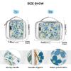 2 Pack Clear Decorative Men Toiletry Bag TSA Approved Small Flower Blue and Green Waterproof Small Cosmetic Bag Airport Airline Compliant Bolsa de maquillaje view 4