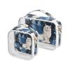 2 Pack Clear Decorative Mens Toiletry Travel Bag TSA Approved Blue Rose Winged Cat Multifunctional Small Makeup Bag Shaving Essentials de maquillaje para view 1
