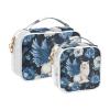 2 Pack Clear Decorative Mens Toiletry Travel Bag TSA Approved Blue Rose Winged Cat Multifunctional Small Makeup Bag Shaving Essentials de maquillaje para view 2