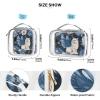 2 Pack Clear Decorative Mens Toiletry Travel Bag TSA Approved Blue Rose Winged Cat Multifunctional Small Makeup Bag Shaving Essentials de maquillaje para view 4