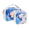 2 Pack Clear Decorative Toiletry Bag Hanging TSA Approved Fashion Girl Blue 4th of July Independence Day Transparent Clear Makeup Bag Travel Essential maquillaje para view 2