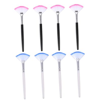VICASKY 8pcs Long Handle Face Mask Brush Set Fan-shaped Makeup Applicator for Easy Application