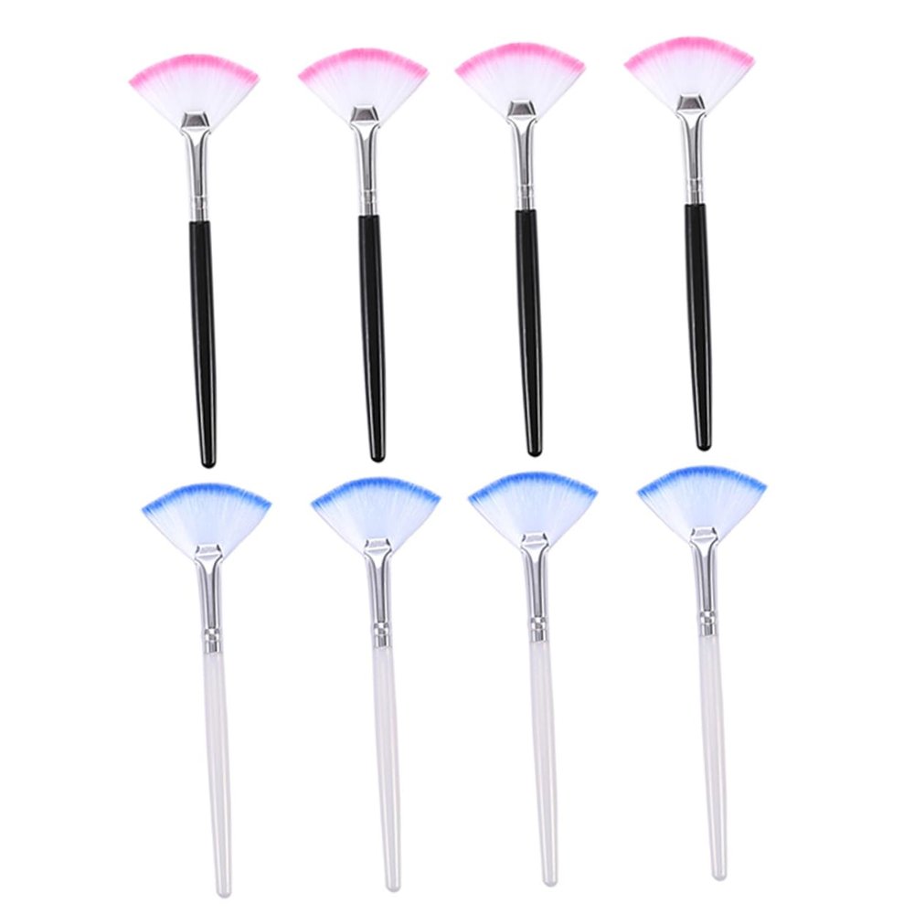 VICASKY 8pcs Long Handle Face Mask Brush Set Fan-shaped Makeup Applicator for Easy Application
