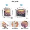 2 Pack Clear Decorative Mens Toiletry Travel TSA Approved Purple Tulipa Flower Lavender Spring Reusable Makeup Bag Organizer Travel Essential de maquillaje view 4