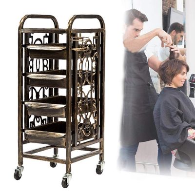 5 Tiers Salon Hairdresser Trolley with Hair Dryer Holder Professional Beauty Tool Storage Cart for Massage Barbershop