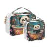 2 Pack Clear Decorative Hanging Travel Toiletry TSA Approved Cartoon Panda Retro Bathtub Multifunctional Small Cosmetic Bag Mens Shaving kit Bolsa de almacenamiento view 2