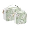 2 Pack Clear Decorative Mens Toiletry Travel Bag TSA Approved Calla Lily Flower Pastel Colors Mint Green Transparent Travel Makeup Bag Travel Essential de maquillaje para view 2